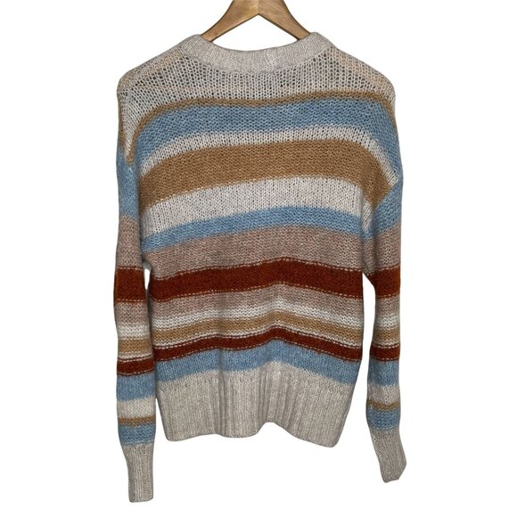 American Eagle Chunky Knit Striped Crewneck Sweater Womens Small Cozy - Picture 2 of 9